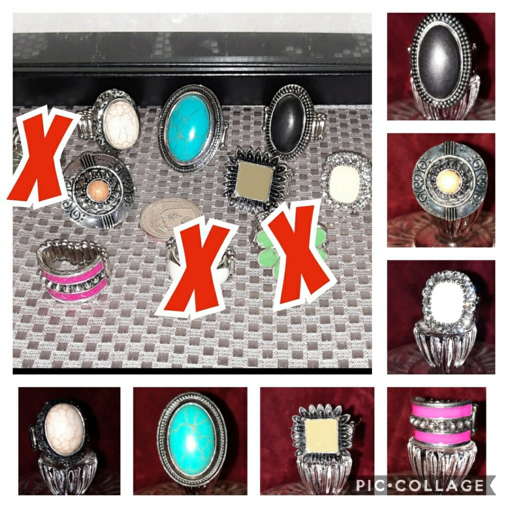 Paparazzi 7pc bundle Asstd Stretch Rings